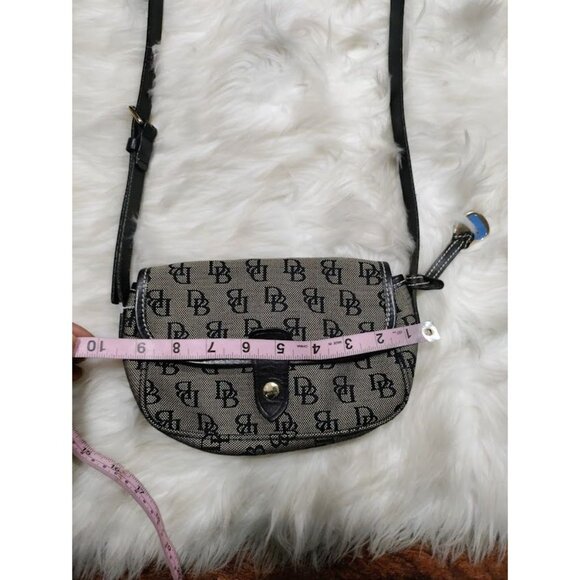 Dooney And Bourke Monogram Logo Canvas Crossbody Bag Gray Small - Picture 12 of 13